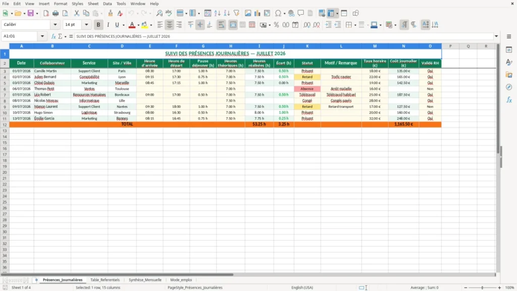 Présences_Journalières – Présences Journalières Excel – Modèle Gratuit (2026)