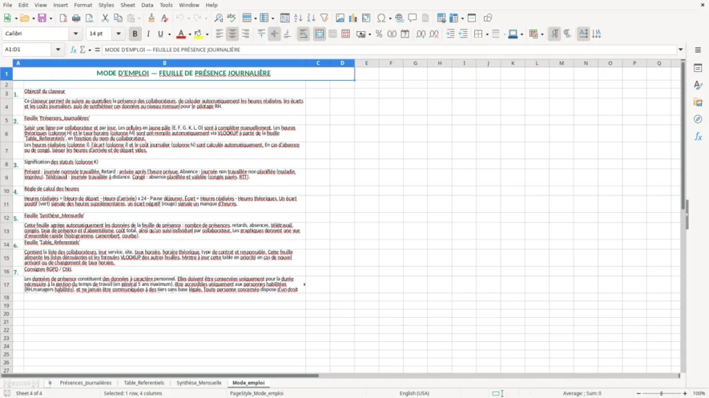 Mode_emploi – Présences Journalières Excel – Modèle Gratuit (2026)