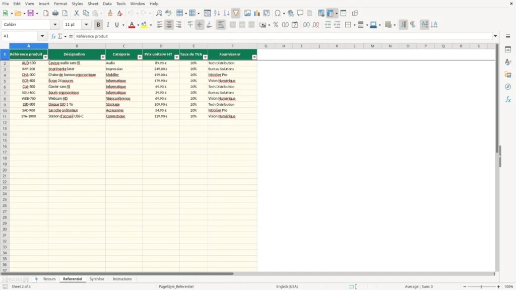 Referentiel – Bon retour marchandise Excel – Modèle Gratuit (2026)